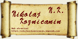 Nikolaj Kozničanin vizit kartica